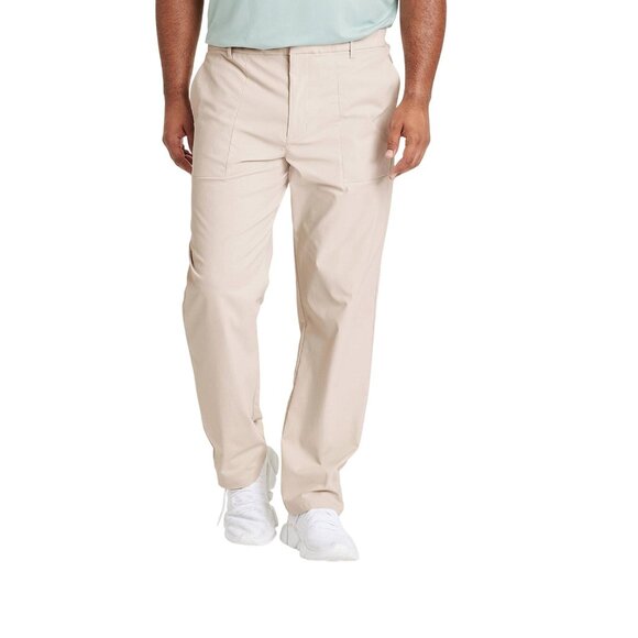 NWT All In Motion Snap Button Zip Front Commuter Pants Light Taupe Brown 36x30 - Picture 1 of 9